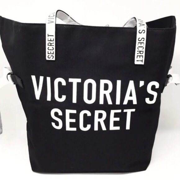 Victoria Secret White And Black Tote Like New! - Picture 1 of 11